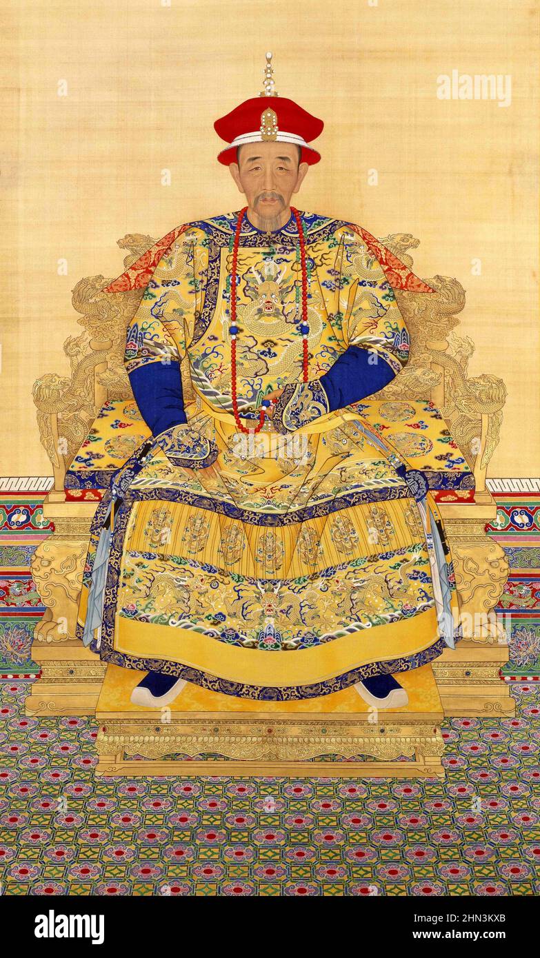 Portrait de l'empereur Kangxi (1654-1722), troisième empereur de la dynastie Qing Banque D'Images