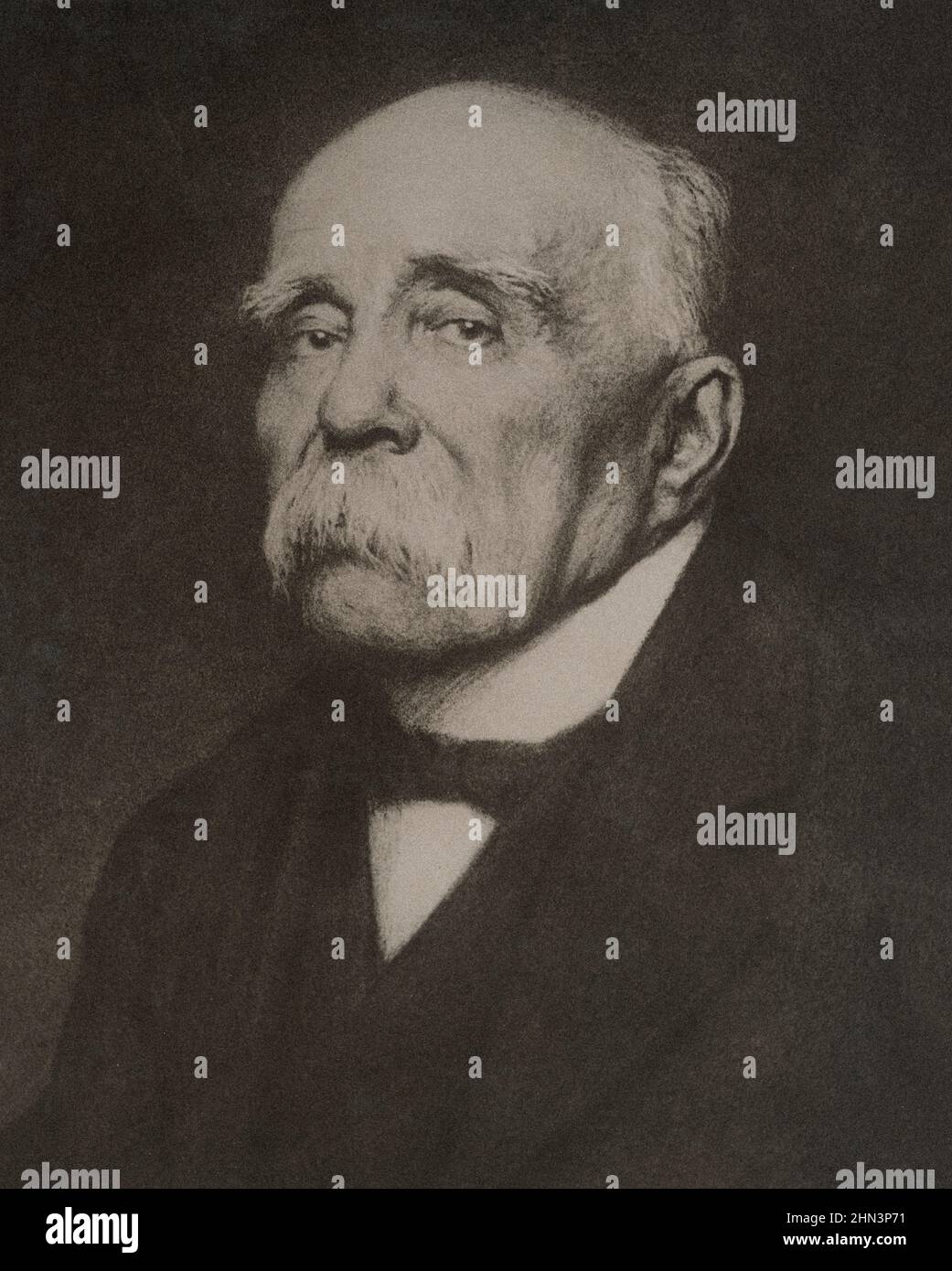 Portrait de Georges Clemenceau. Décembre 1918 Georges Eugène Benjamin Clemenceau (1841-1929) est un homme d'État français qui a été Premier ministre du Père Banque D'Images