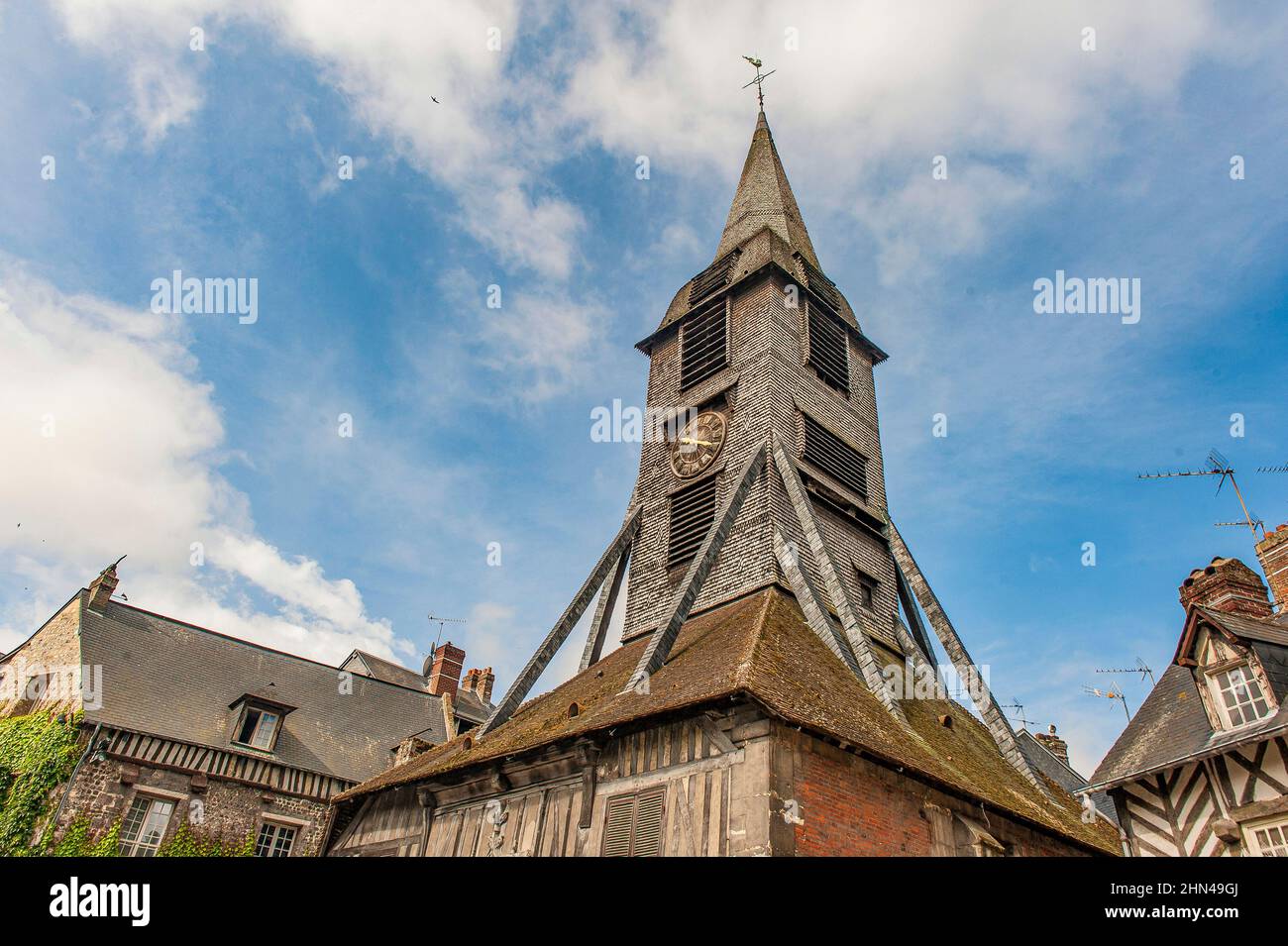 L'église Sainte-Catherine est la plus grande église en bois de France et un monument de Honfleur, en France Banque D'Images