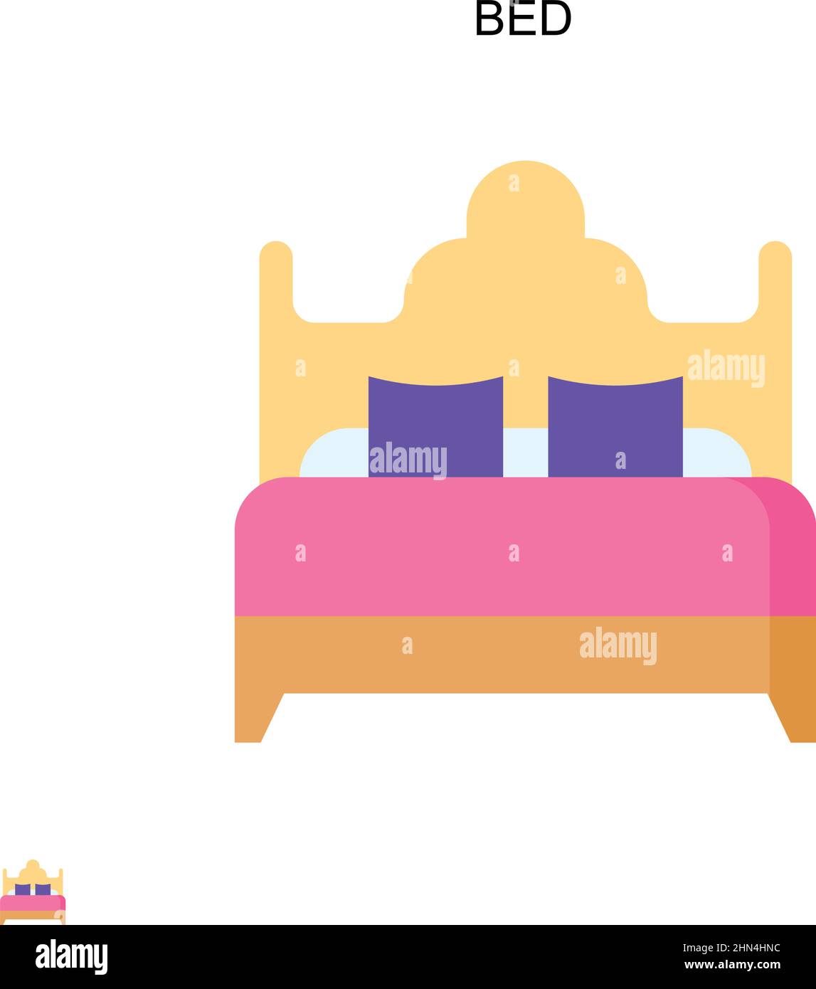 Icône de vecteur simple de lit.Modèle de conception de symbole d'illustration pour élément d'interface utilisateur Web mobile. Illustration de Vecteur
