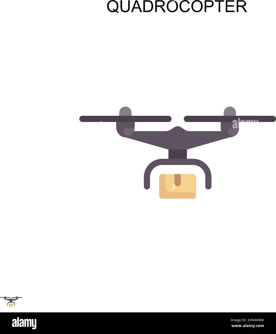 Icône de vecteur simple Quadrocopter. Modèle de conception de symbole d'illustration pour élément d'interface utilisateur Web mobile. Illustration de Vecteur