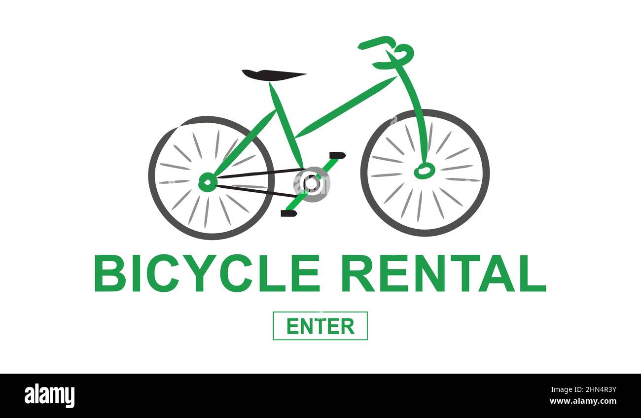 Illustration d'un concept de location de vélos Banque D'Images