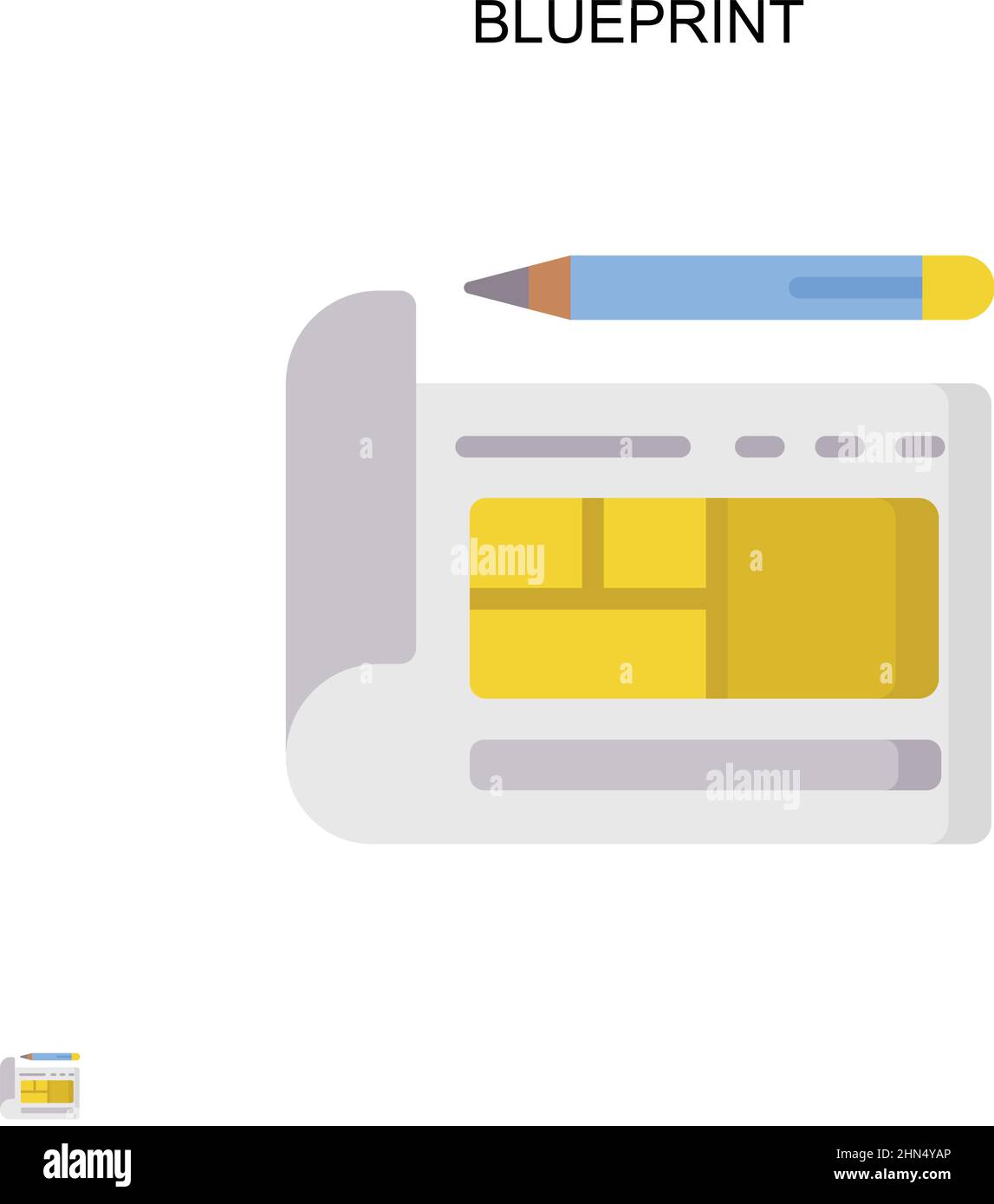 Icône de vecteur simple Blueprint.Modèle de conception de symbole d'illustration pour élément d'interface utilisateur Web mobile. Illustration de Vecteur