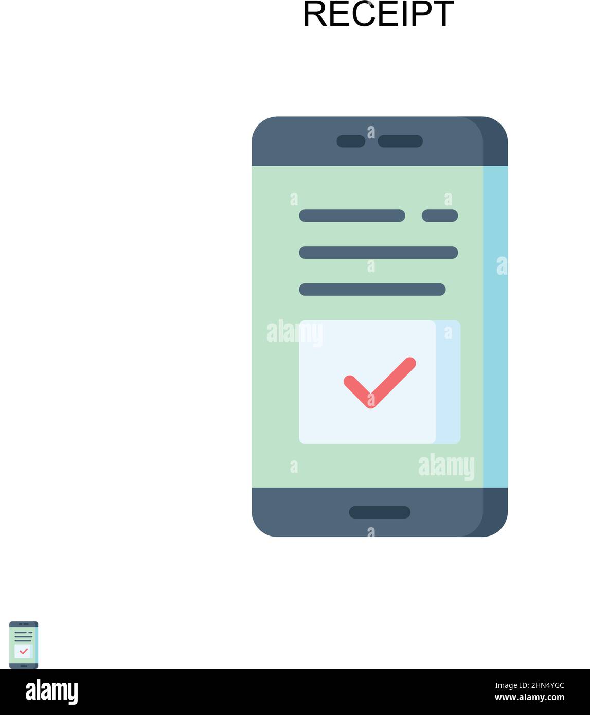 Icône de vecteur simple de réception.Modèle de conception de symbole d'illustration pour élément d'interface utilisateur Web mobile. Illustration de Vecteur