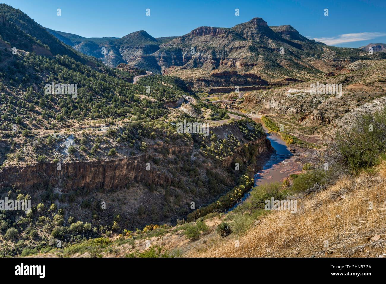 Salt River Canyon, US route 60, réserve indienne de fort Apache, Eastern High Country, Arizona, États-Unis Banque D'Images