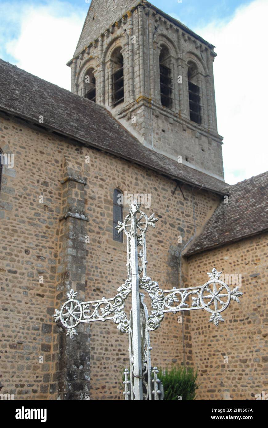 Église Saint-Céneri, église du village de Saint-Céneri-le-Gérei à Orne, Normandie, France Banque D'Images