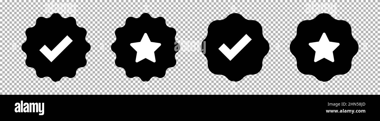 Ensemble de cases à cocher et d'icônes en forme d'étoile Illustration de Vecteur