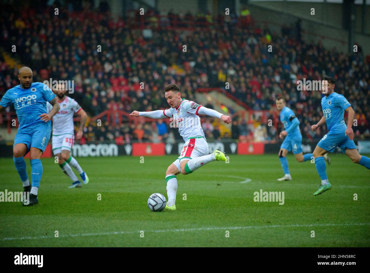 Équipes de football Wrexham et Borehamwood Banque D'Images