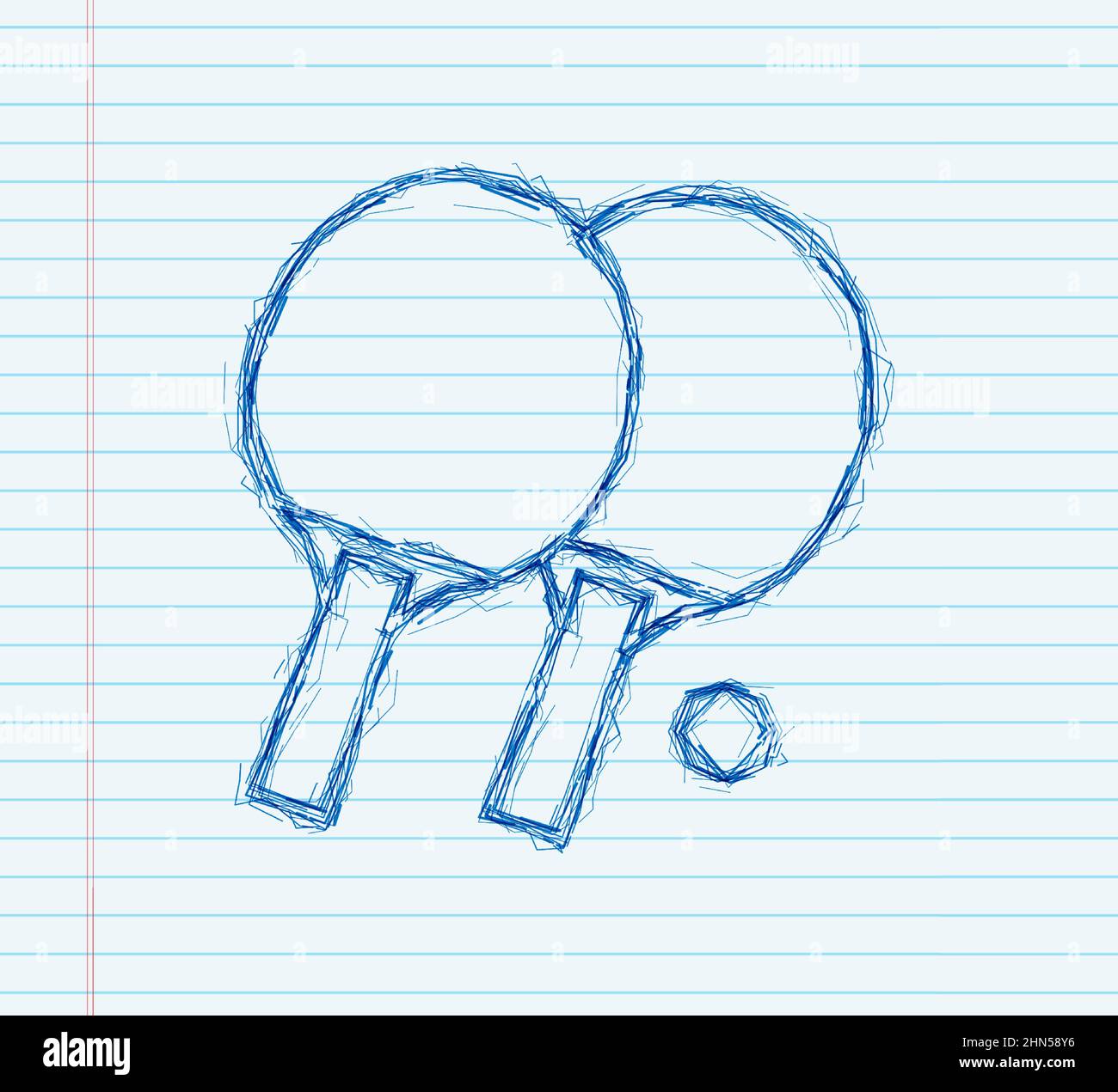 Deux raquettes pour jouer au tennis de table. Icône d'esquisse. Illustration vectorielle Illustration de Vecteur