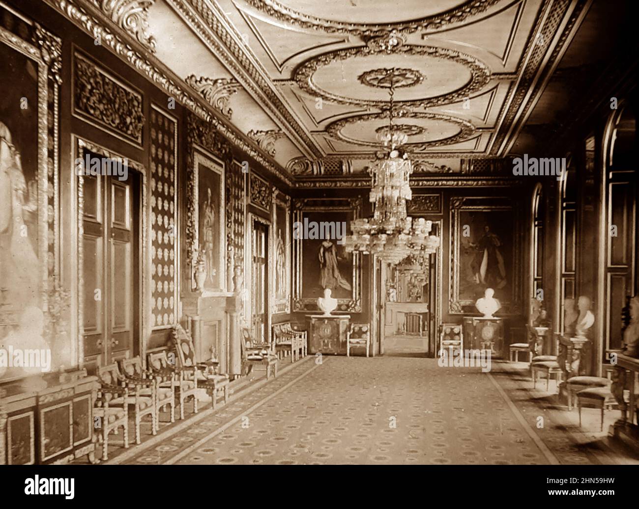 Salle Throne, château de Windsor, époque victorienne Banque D'Images