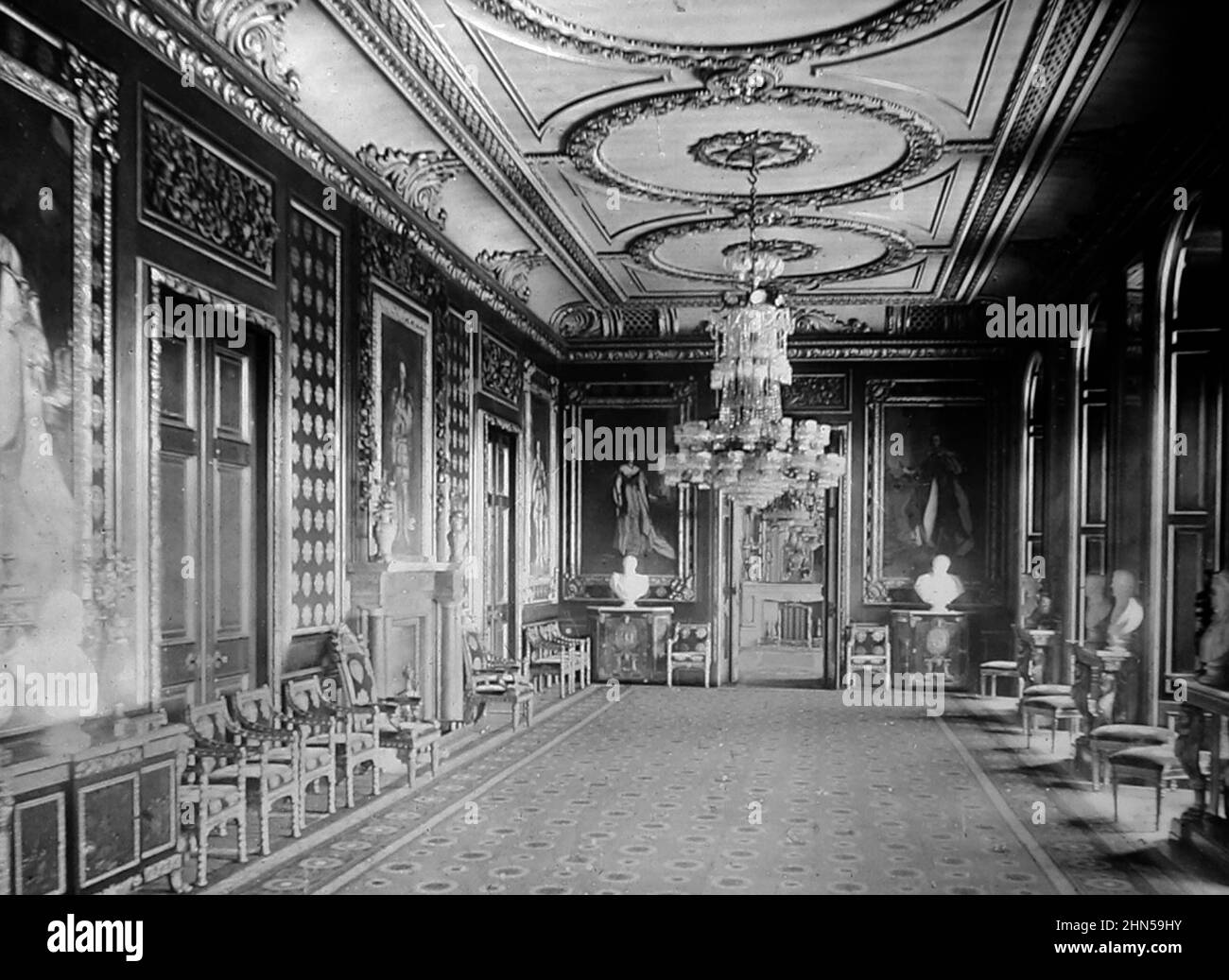 Salle Throne, château de Windsor, époque victorienne Banque D'Images
