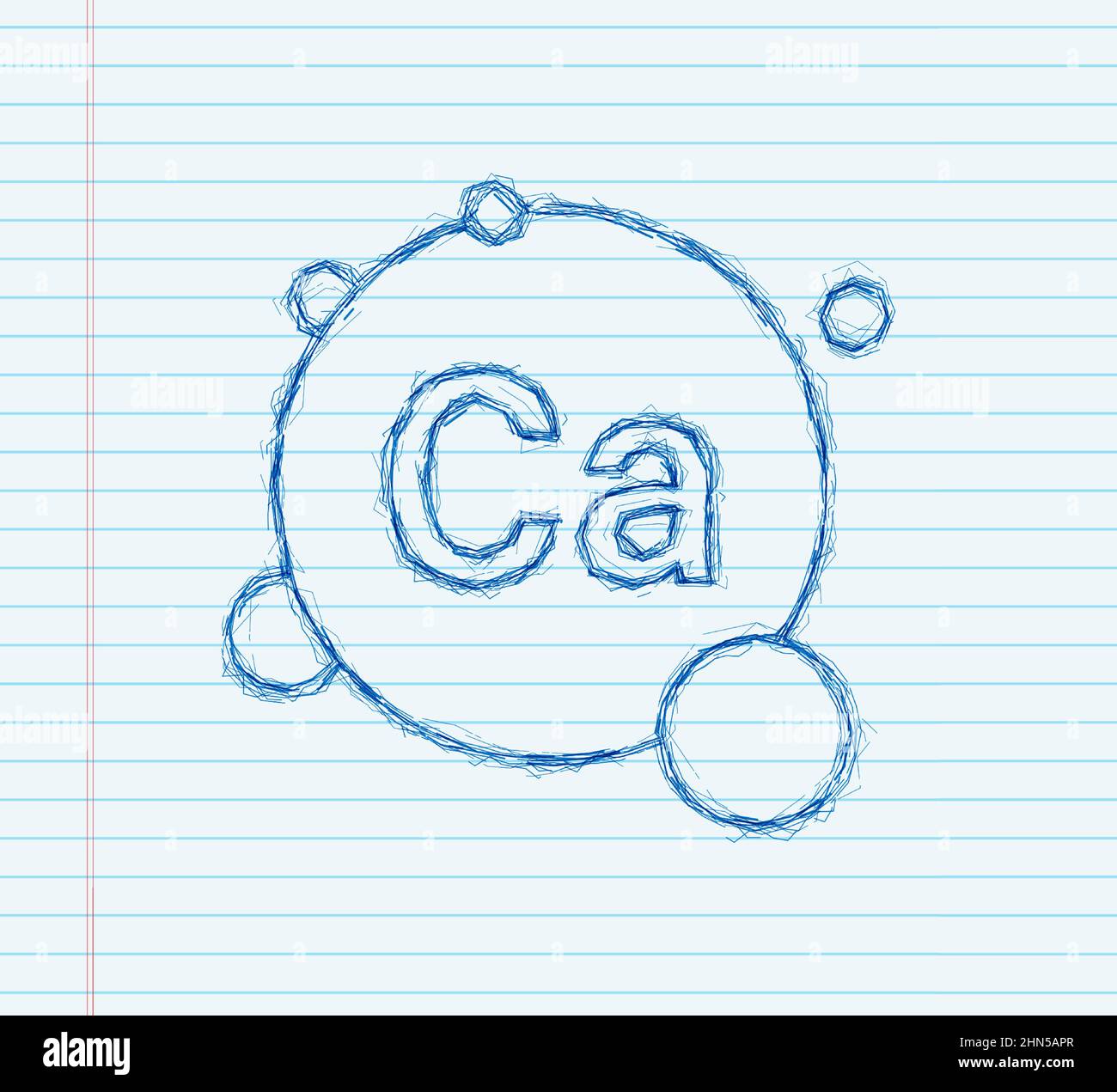 Signe bleu d'esquisse de calcium. Calcium minéral. Illustration du stock vectoriel Illustration de Vecteur
