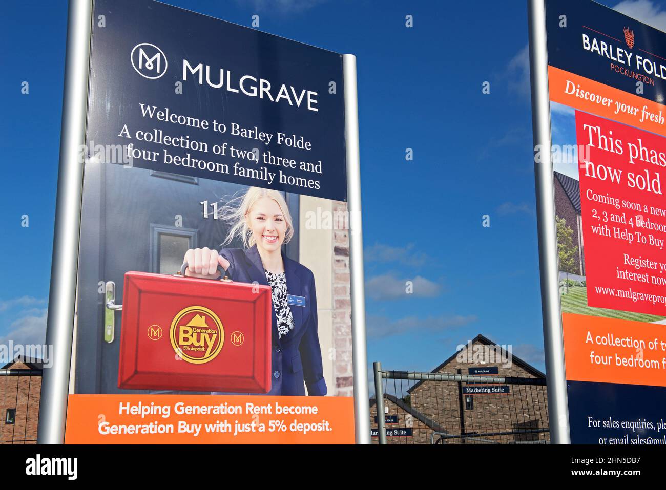 Développement de nouveaux logements - Barley Folde - par Mulgrave Properties, Pocklington, East Yorkshire, Angleterre Royaume-Uni Banque D'Images