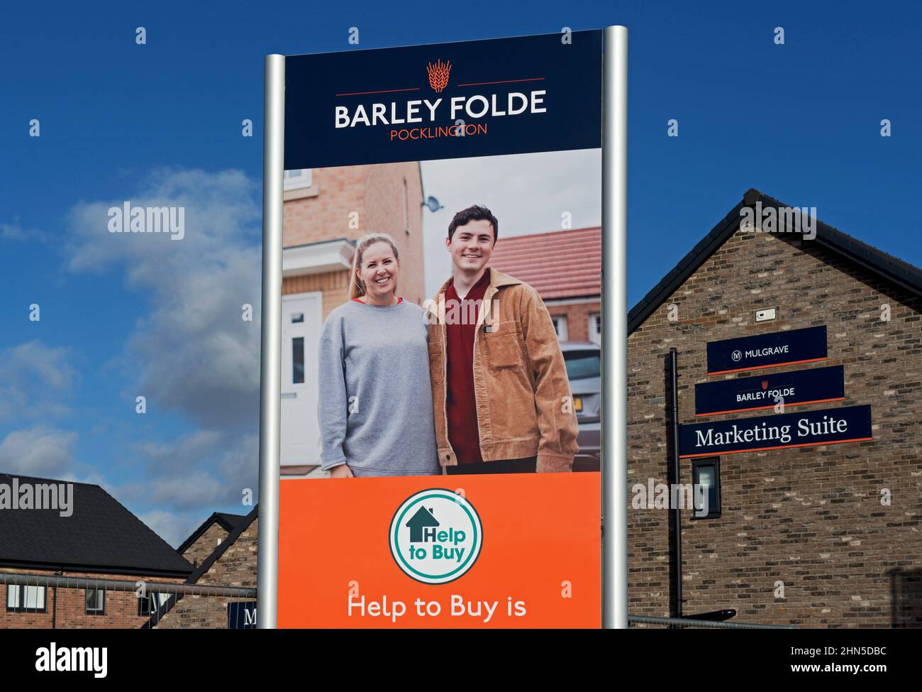 Développement de nouveaux logements - Barley Folde - par Mulgrave Properties, Pocklington, East Yorkshire, Angleterre Royaume-Uni Banque D'Images