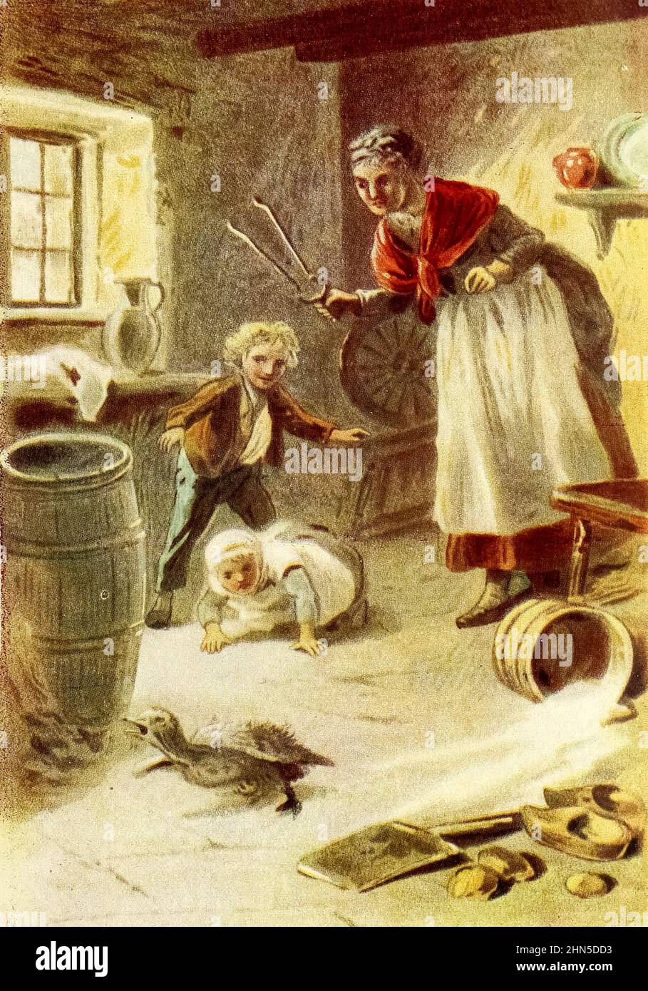 The Ugly Duckling from Andersen's Stories for the Housey, par Hans Christian Andersen, traduit par Henry William Dulcken, illustré par Alfred Walter Bayes, gravé par Edward et George Dalziel publié par G. Routledge and Sons à Londres et New York en 1880 Banque D'Images