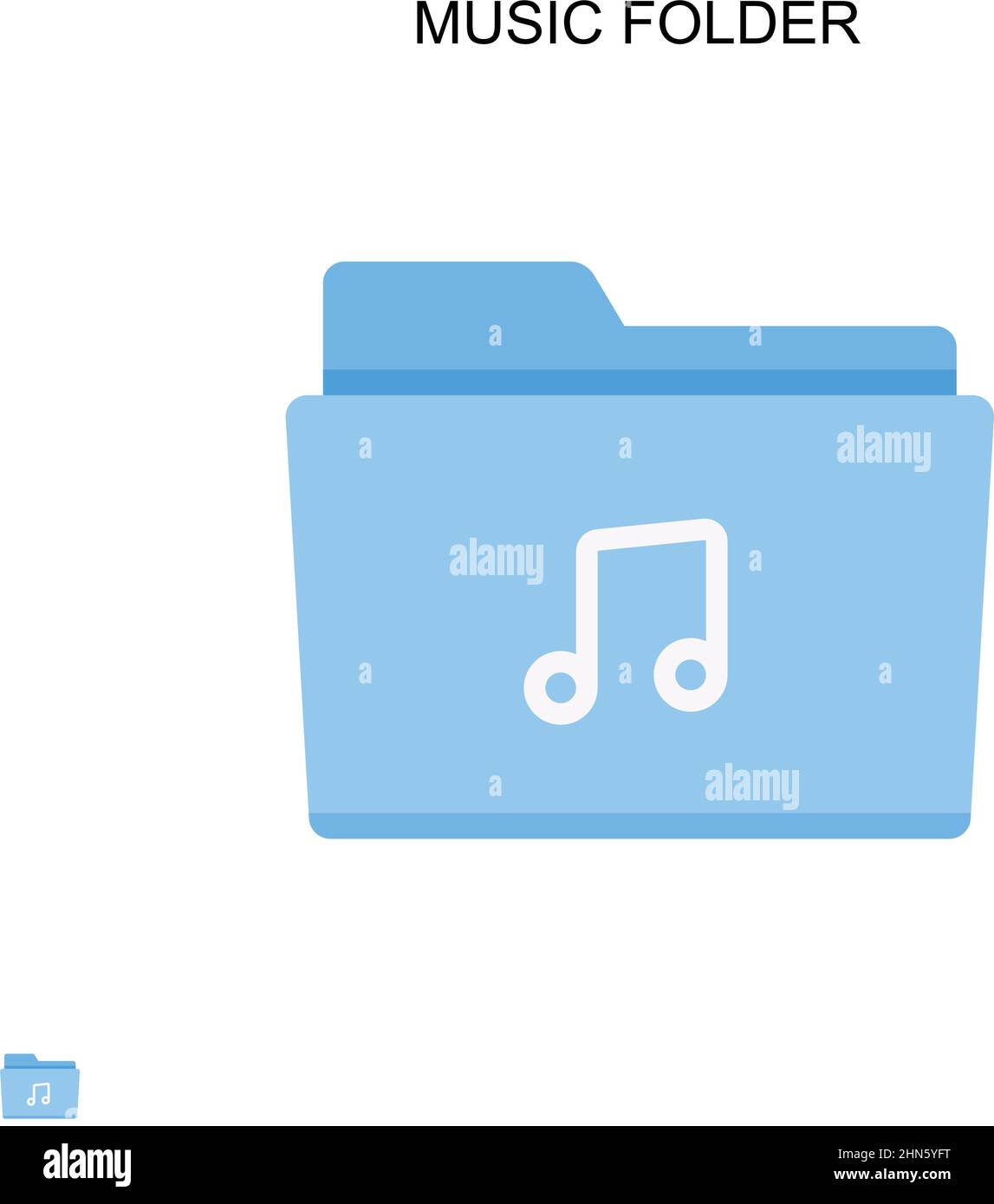 Icône de vecteur simple du dossier musique.Modèle de conception de symbole d'illustration pour élément d'interface utilisateur Web mobile. Illustration de Vecteur