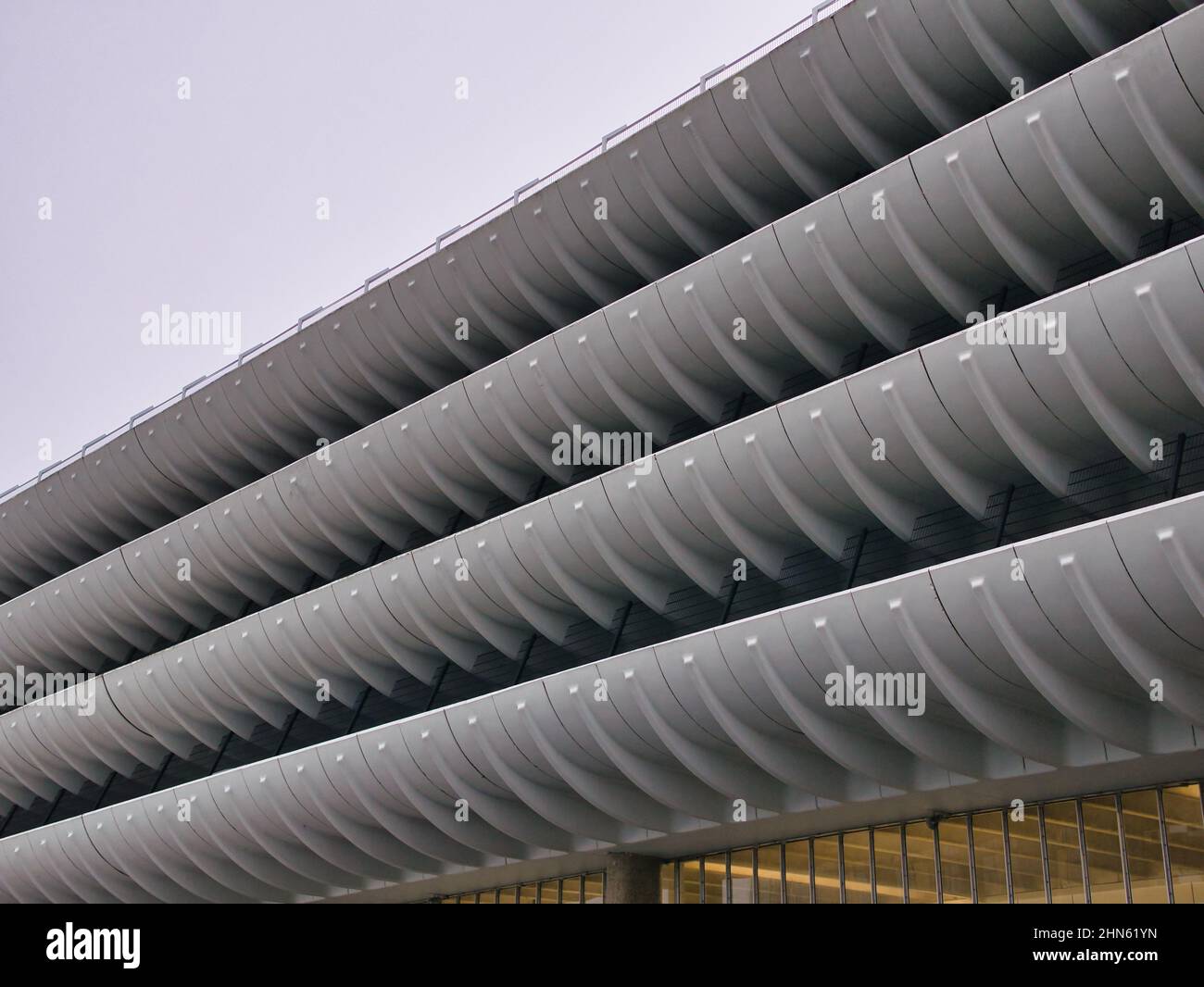 L'architecture brutaliste de la gare routière de Preston dans le Lancashire, au nord du Royaume-Uni. Un bâtiment classé de grade 2 construit en 1968 et 1969 Banque D'Images