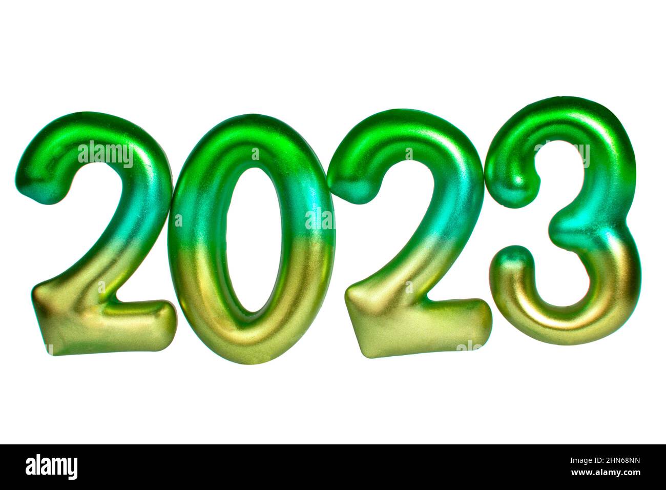 2023 chiffres nouvelle année multicolore figure décorative isolée sur fond blanc Banque D'Images