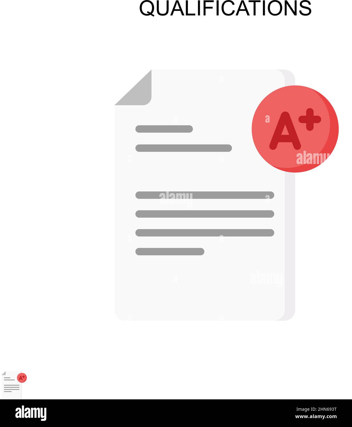 Qualifications icône de vecteur simple. Modèle de conception de symbole d'illustration pour élément d'interface utilisateur Web mobile. Illustration de Vecteur