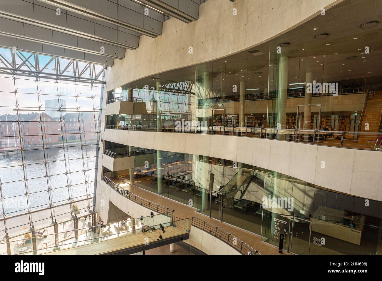À l'intérieur de la Bibliothèque royale danoise de Copenhague, au Danemark Banque D'Images