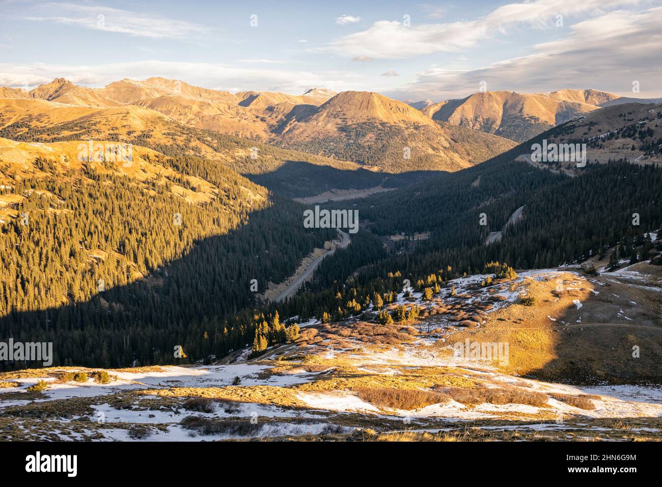 Vue sur l'I-70 depuis la proximité de Loveland Pass Banque D'Images