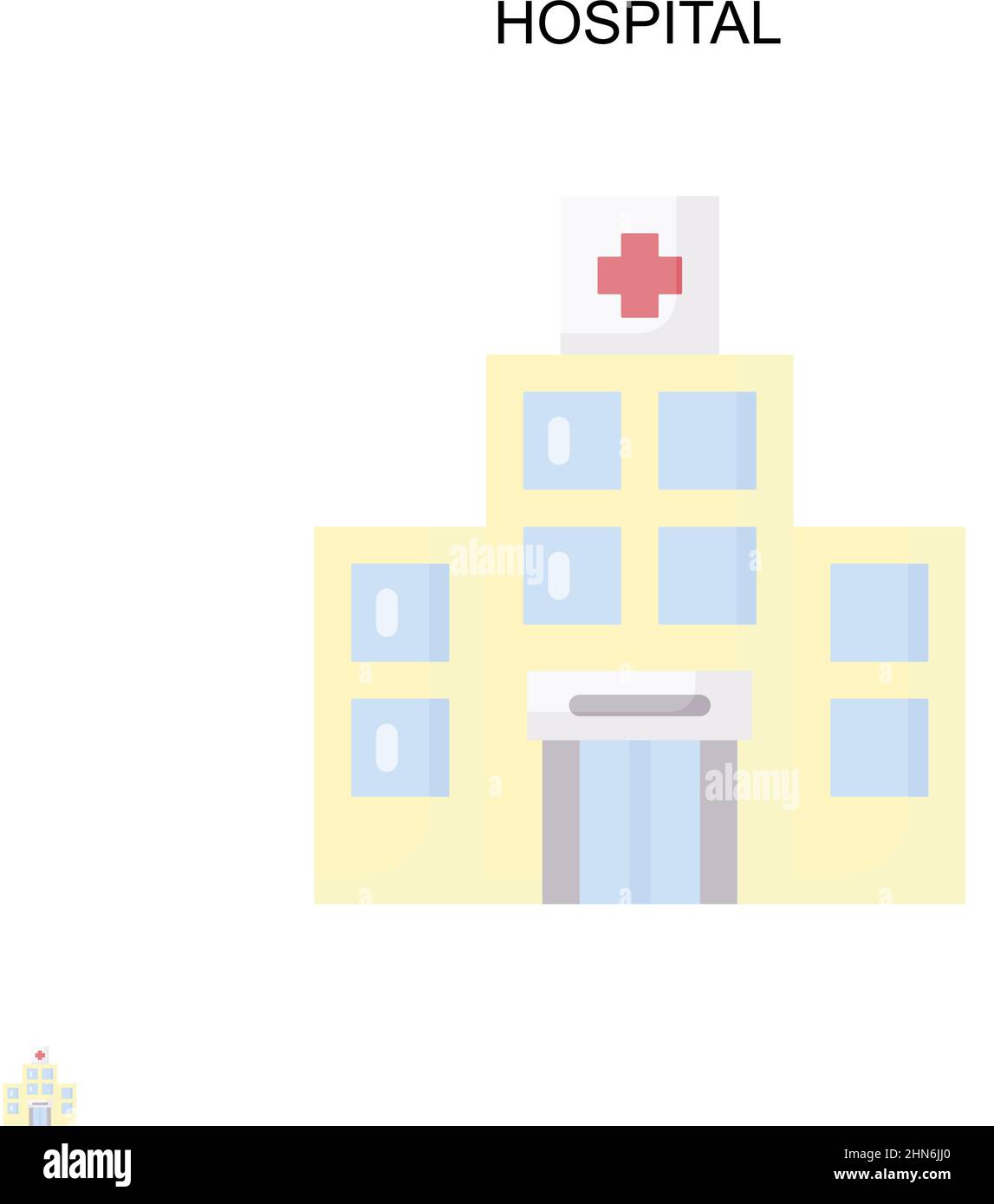 Icône de vecteur simple de l'hôpital.Modèle de conception de symbole d'illustration pour élément d'interface utilisateur Web mobile. Illustration de Vecteur