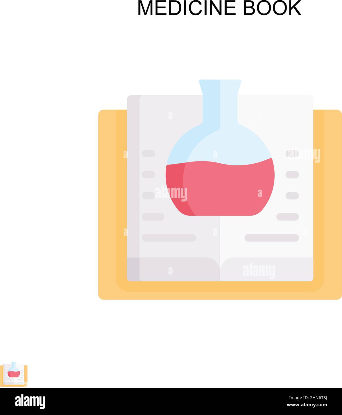 Icône de vecteur simple de livre de médecine. Modèle de conception de symbole d'illustration pour élément d'interface utilisateur Web mobile. Illustration de Vecteur