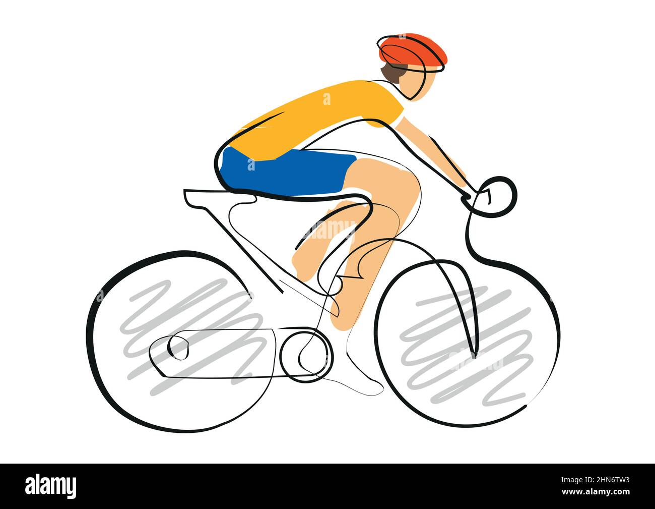 Dessin au trait continu velo Banque de photographies et d'images à haute  résolution - Alamy