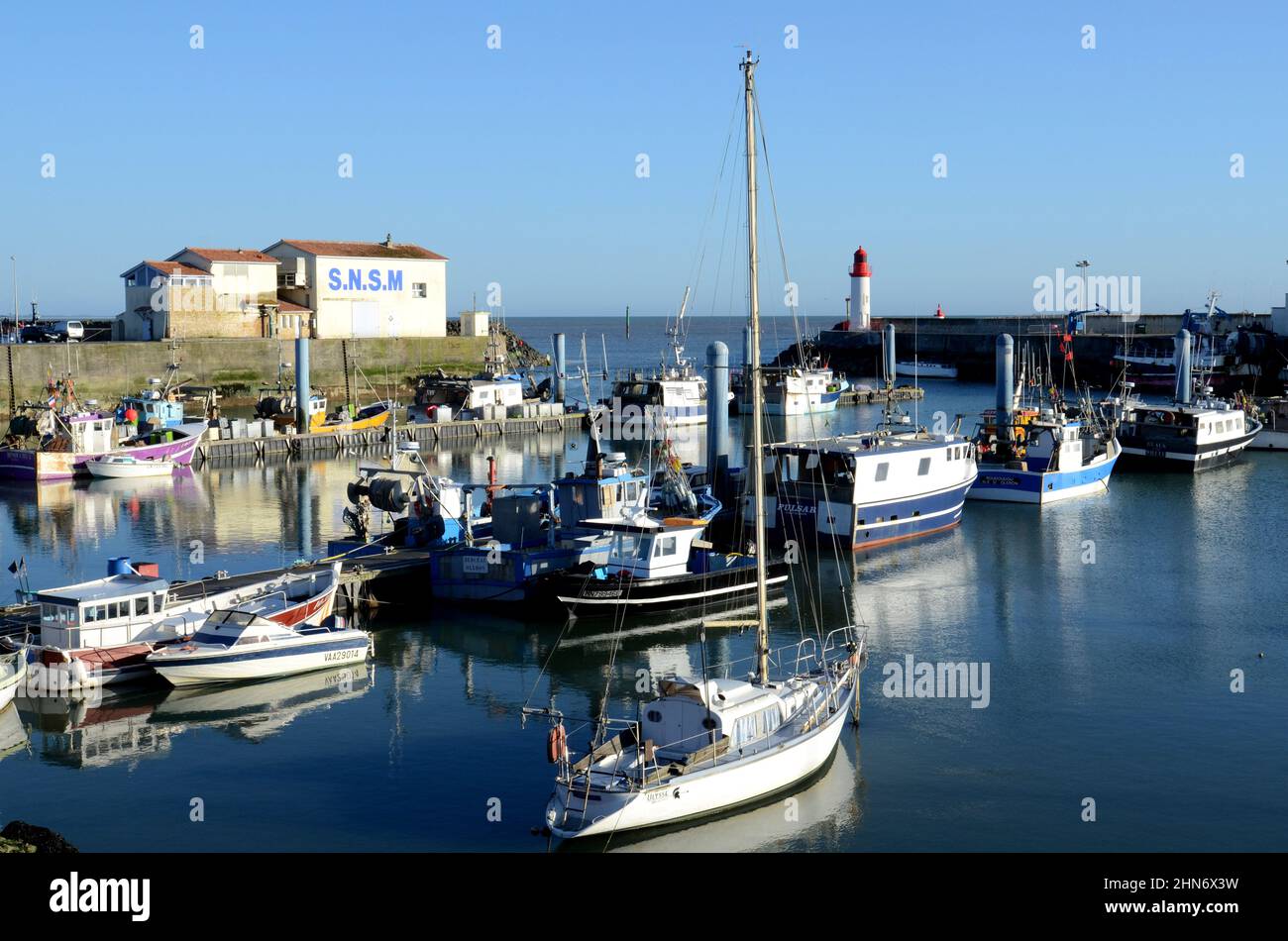 FRANCE. CHARENTE-MARITIME (17). ÎLE D'OLÉRON. LA COTINIÈRE EST LE PRINCIPAL PORT DE PÊCHE DE LA CHARENTE-MARITIME. Banque D'Images
