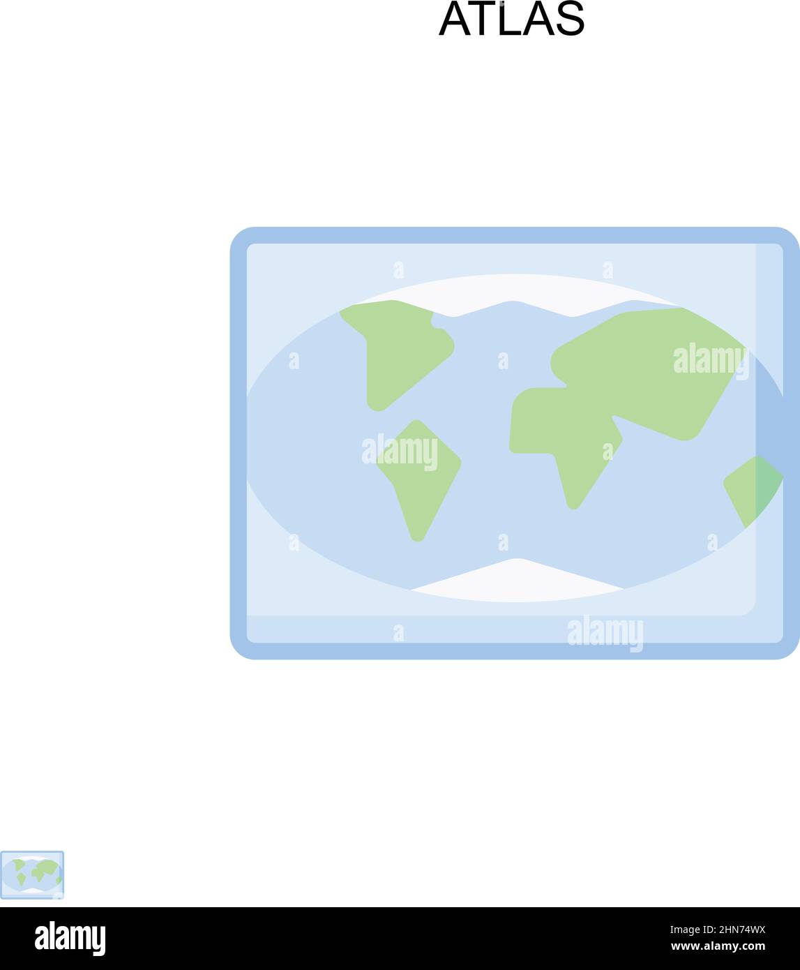 Icône de vecteur simple Atlas. Modèle de conception de symbole d'illustration pour élément d'interface utilisateur Web mobile. Illustration de Vecteur