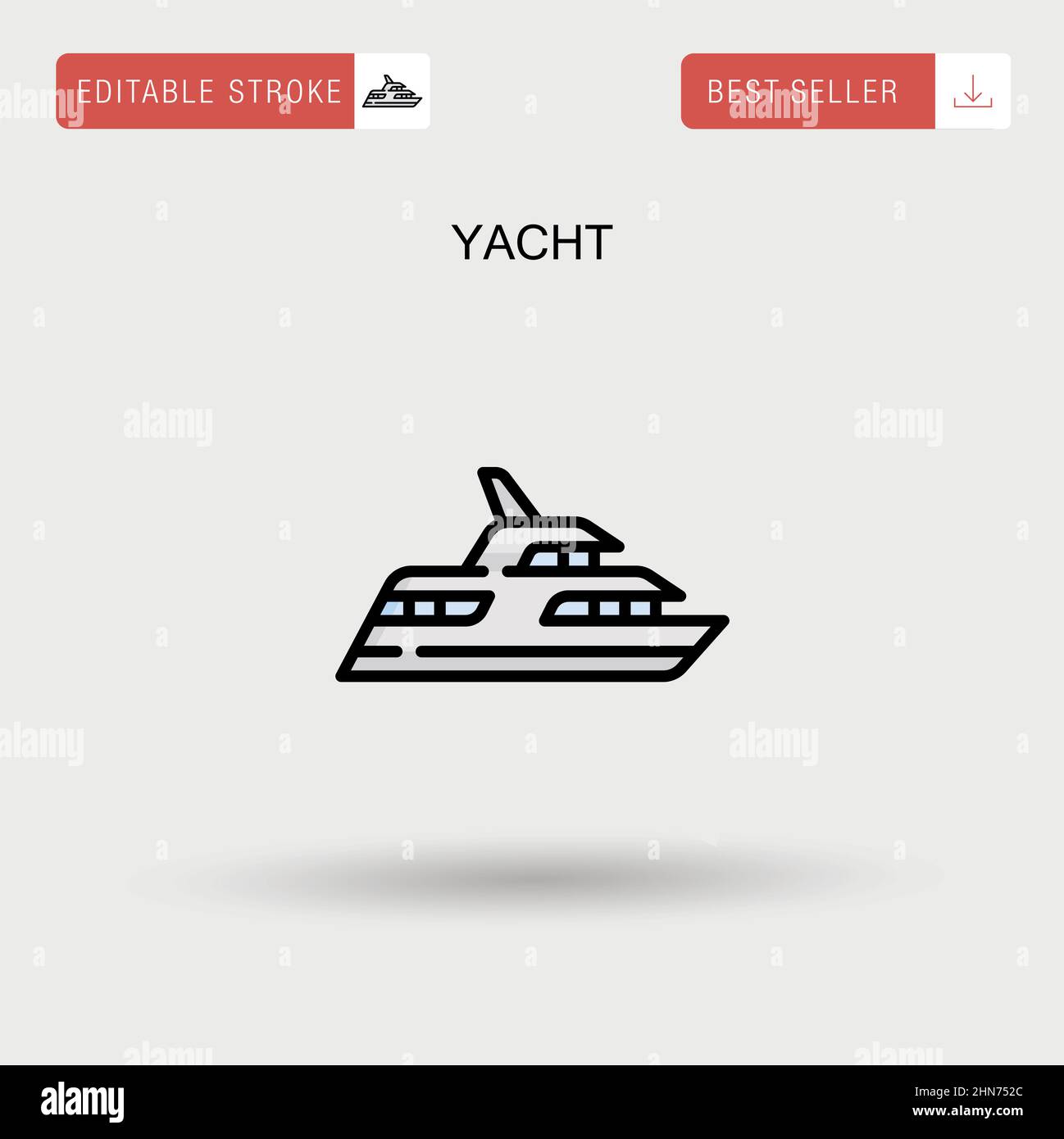 Icône de vecteur simple de yacht. Illustration de Vecteur