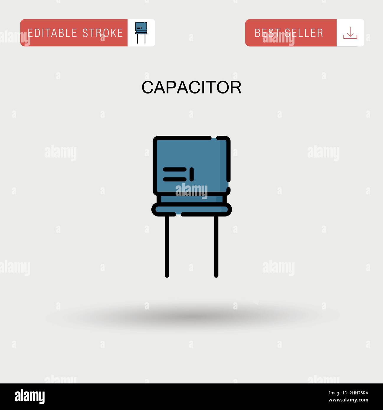 Icône de vecteur simple de condensateur. Illustration de Vecteur