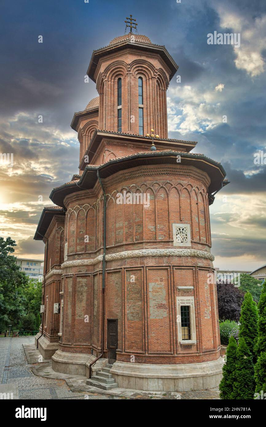 Vue spectaculaire sur l'église de Kretzulescu à Bucarest, Roumanie Banque D'Images