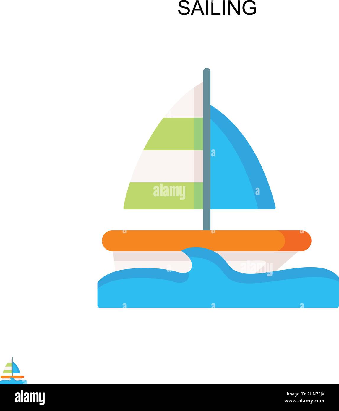 Icône de vecteur simple de navigation à la voile.Modèle de conception de symbole d'illustration pour élément d'interface utilisateur Web mobile. Illustration de Vecteur