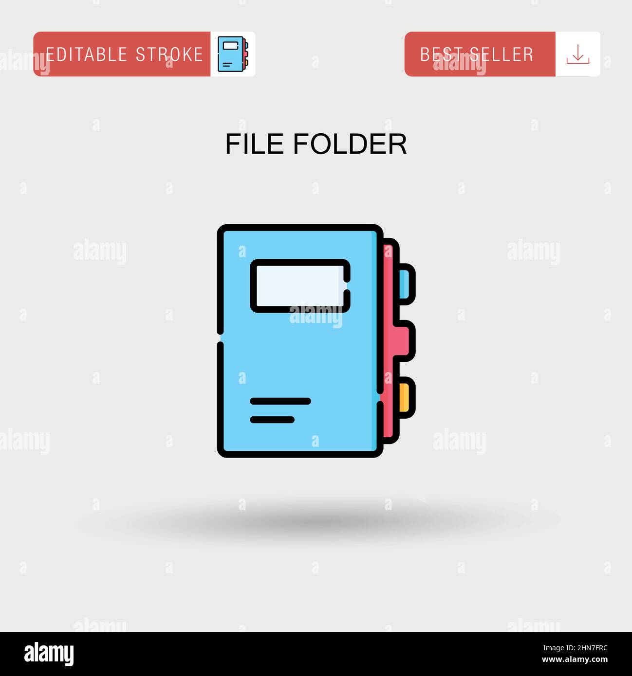 Icône de vecteur simple de dossier de fichiers. Illustration de Vecteur