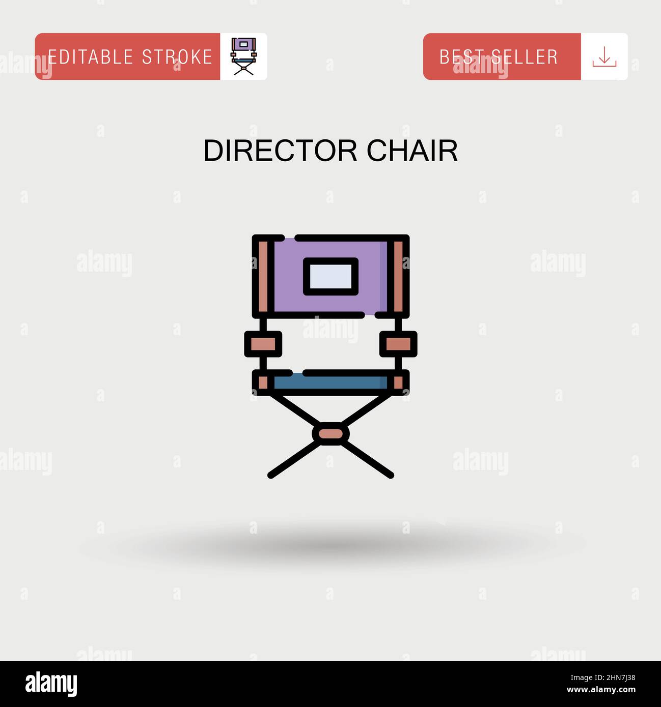 Icône de vecteur simple de chaise de directeur. Illustration de Vecteur