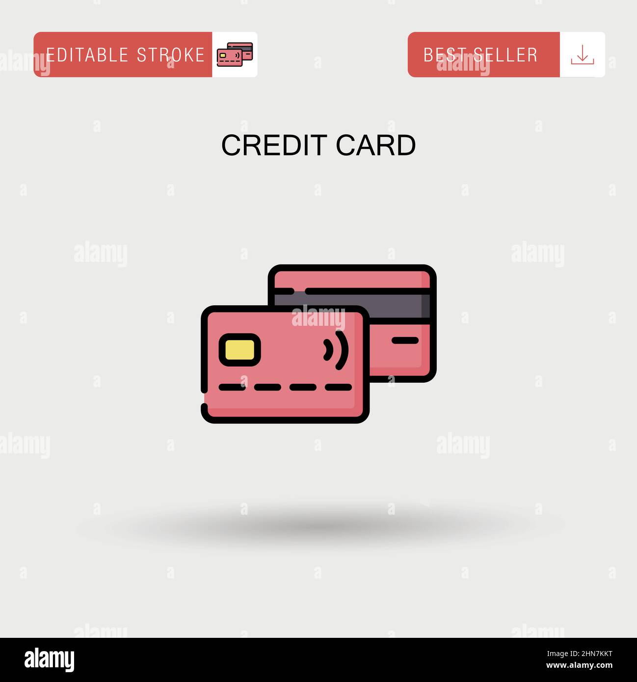 Icône de vecteur simple de carte de crédit. Illustration de Vecteur