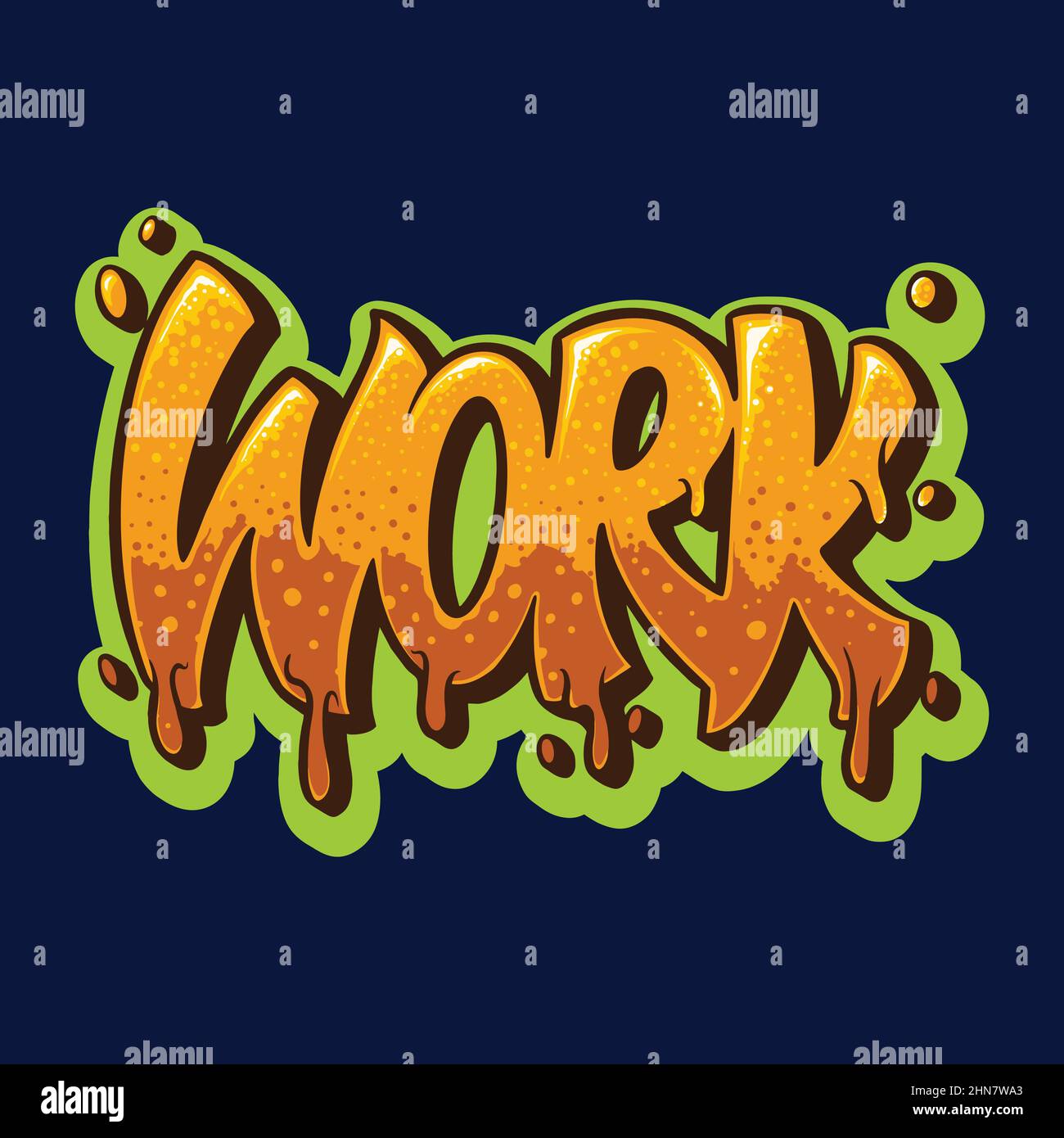 Texte de travail style hip-hop illustrations vectorielles dessinées à la main pour votre travail logo, t-shirt de marchandise de mascotte, autocollants et étiquettes, affiches Illustration de Vecteur