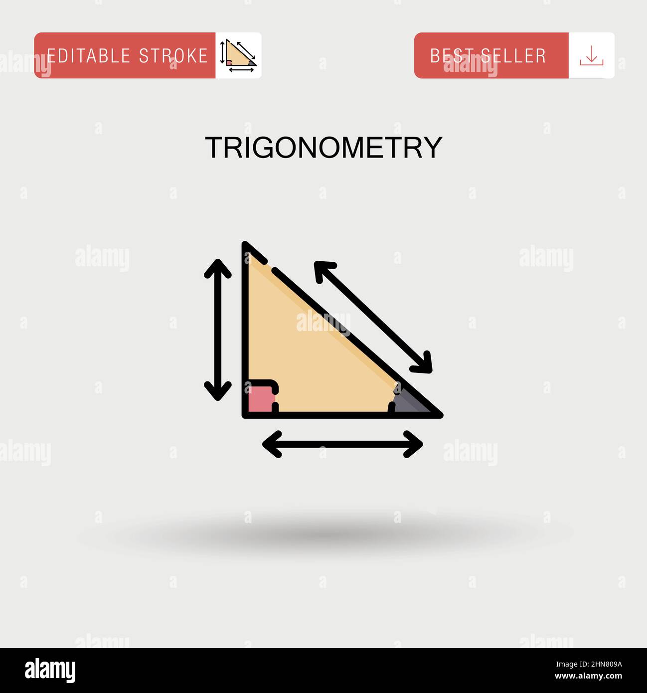 Trigonométrie icône de vecteur simple. Illustration de Vecteur