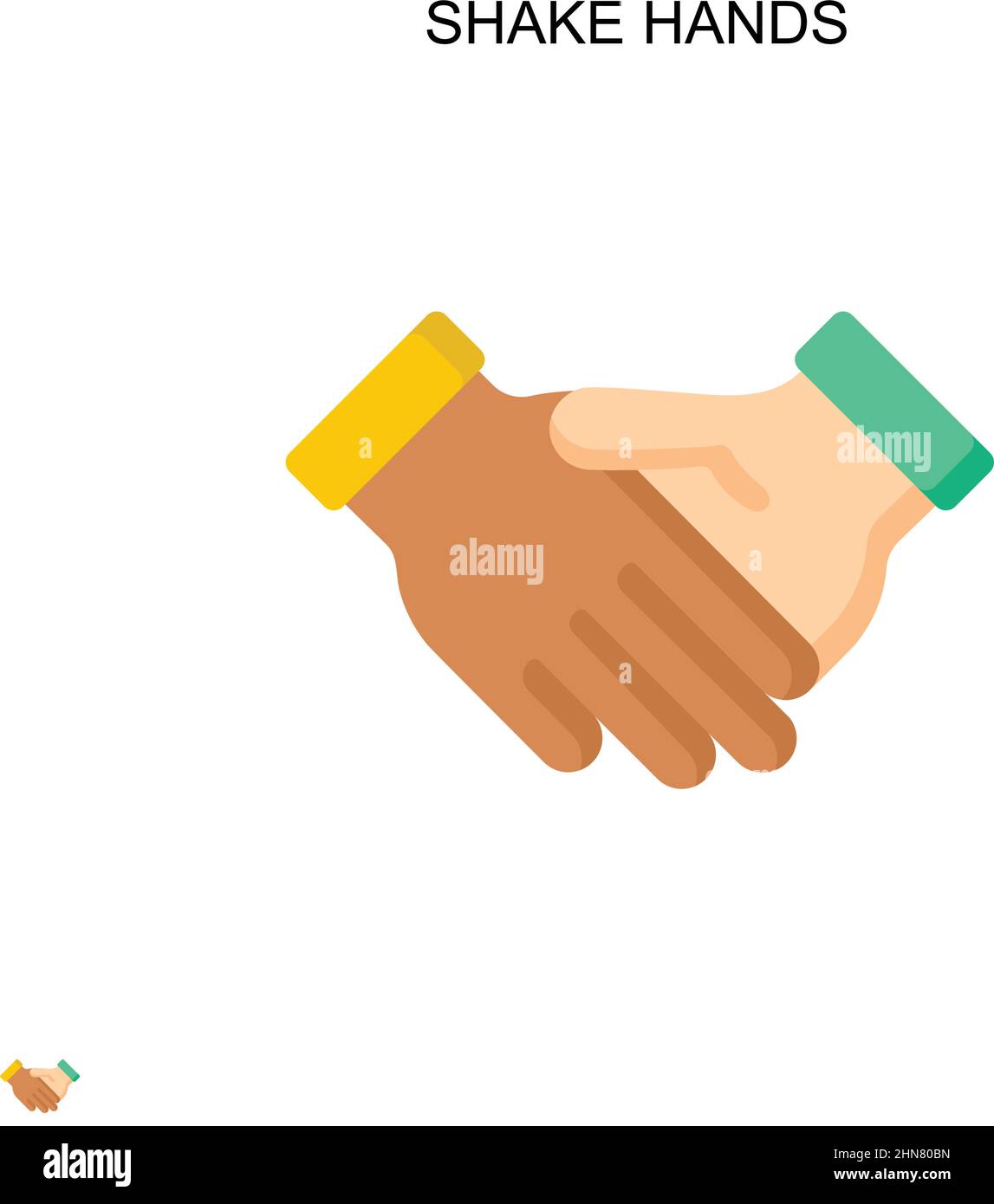 Icône de vecteur simple shake Hands. Modèle de conception de symbole d'illustration pour élément d'interface utilisateur Web mobile. Illustration de Vecteur