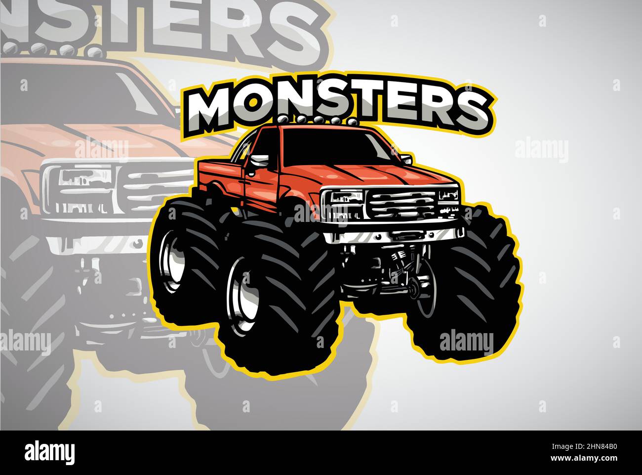 Truck Monster beefy Truck Bigfoot Tractor logo Design Illustration  vectorielle Image Vectorielle Stock - Alamy