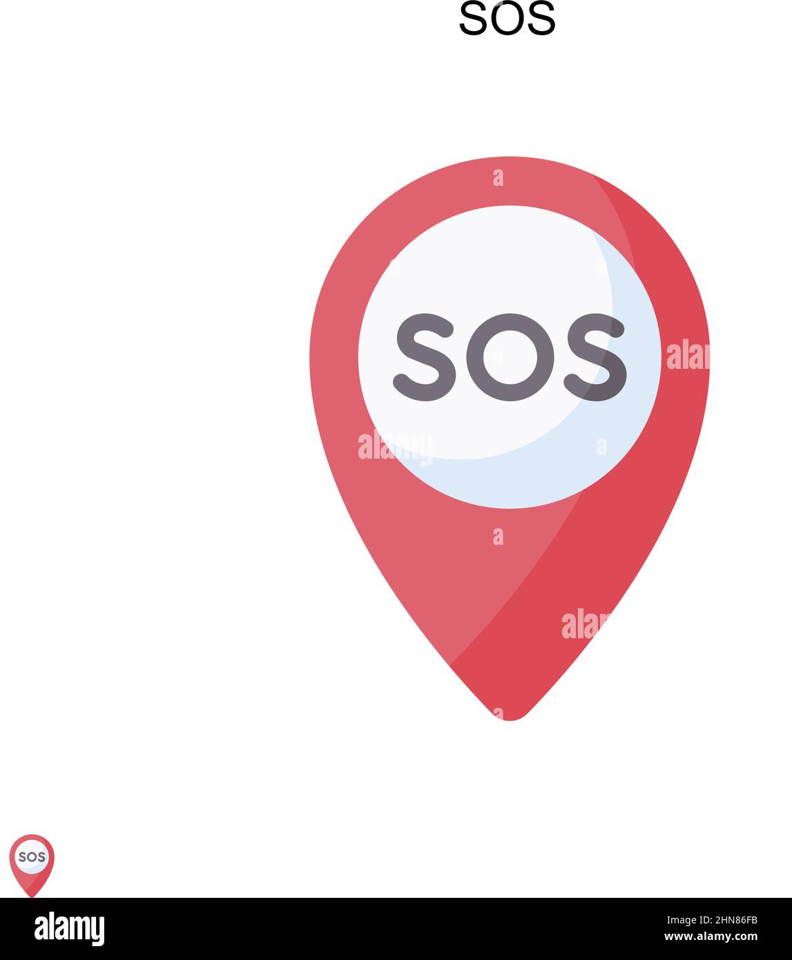 Icône de vecteur simple SOS.Modèle de conception de symbole d'illustration pour élément d'interface utilisateur Web mobile. Illustration de Vecteur