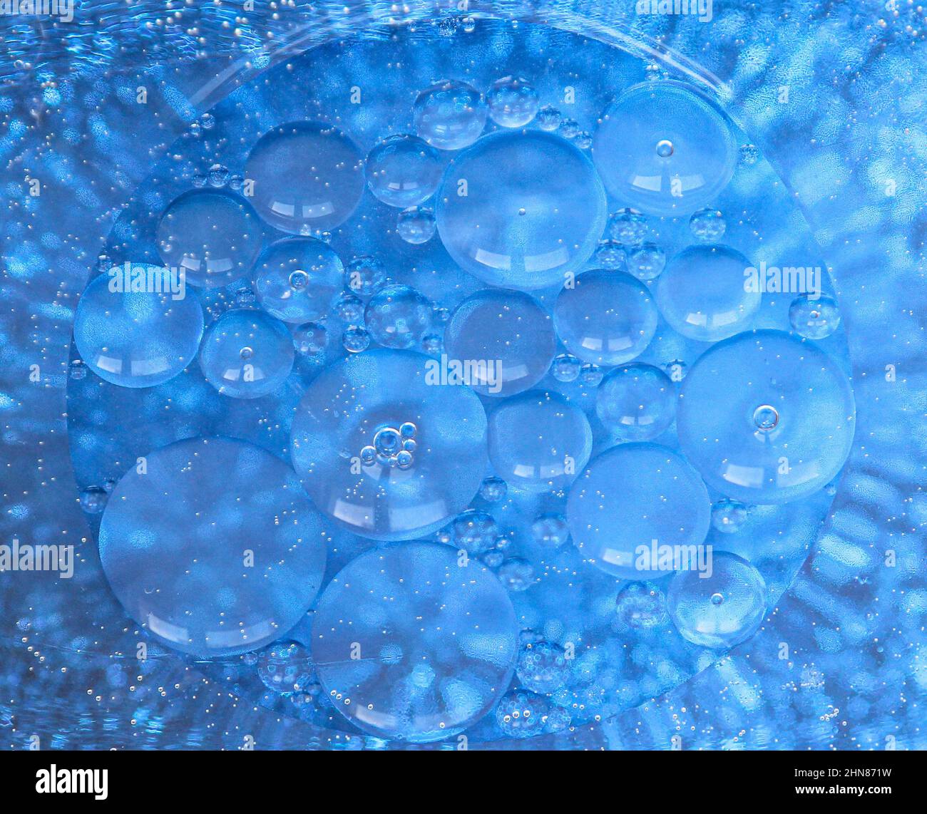 Arrière-plan abstrait cosmique. La sctructure abstraite de la molécule. Bulle d'eau. Couleurs bleu Banque D'Images