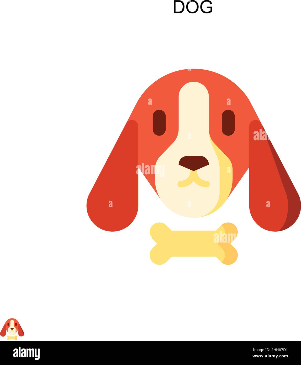 Icône de vecteur simple chien.Modèle de conception de symbole d'illustration pour élément d'interface utilisateur Web mobile. Illustration de Vecteur