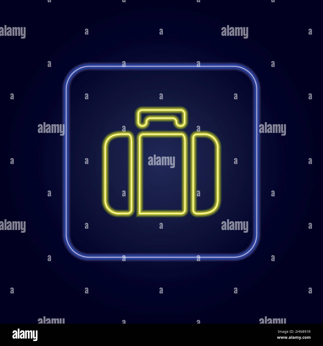 Magnifique icône de valise au néon colorée et élégante - illustration vectorielle Illustration de Vecteur