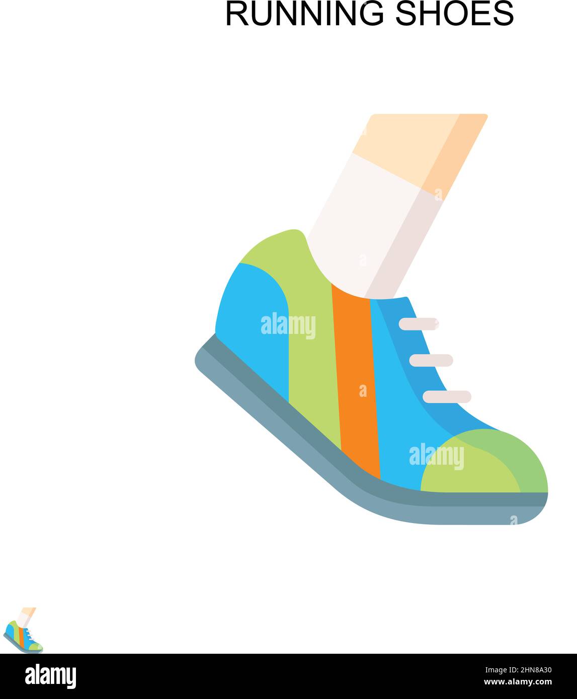 Chaussures de course à pied simple Vector Icon.Modèle de conception de symbole d'illustration pour élément d'interface utilisateur Web mobile. Illustration de Vecteur