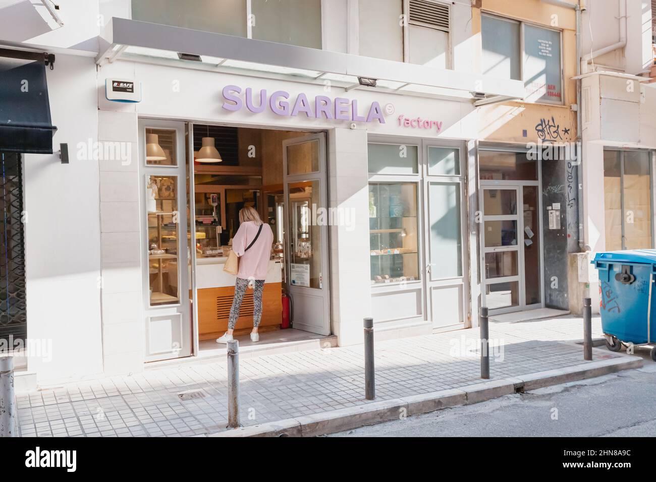 21 octobre 2021, Thessalonique, Grèce: Usine de Sugarela - sucrerie et boutique de bonbons Banque D'Images
