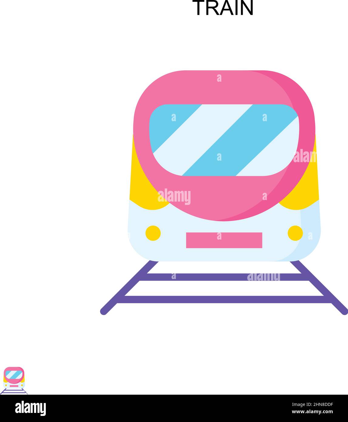 Icône de vecteur simple de train.Modèle de conception de symbole d'illustration pour élément d'interface utilisateur Web mobile. Illustration de Vecteur