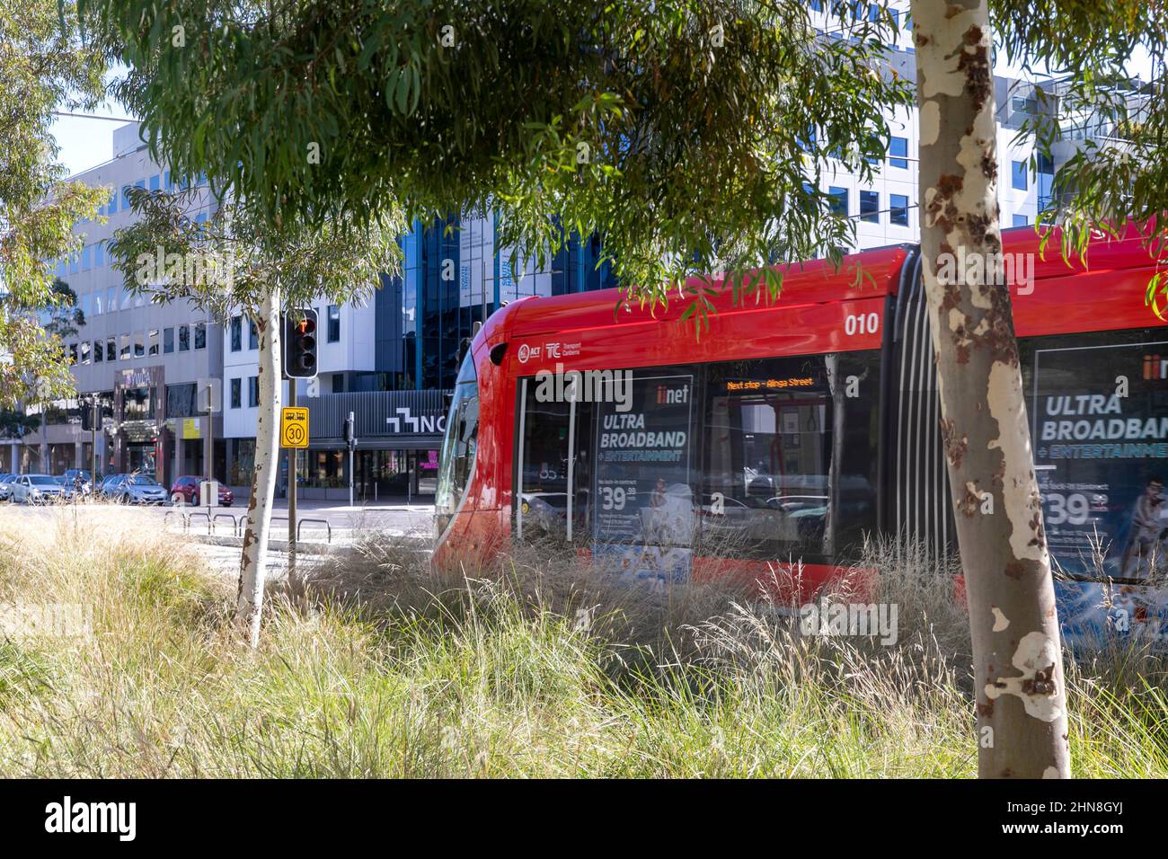 Canberra transport en commun léger dans le centre-ville, ACT, Australie Banque D'Images