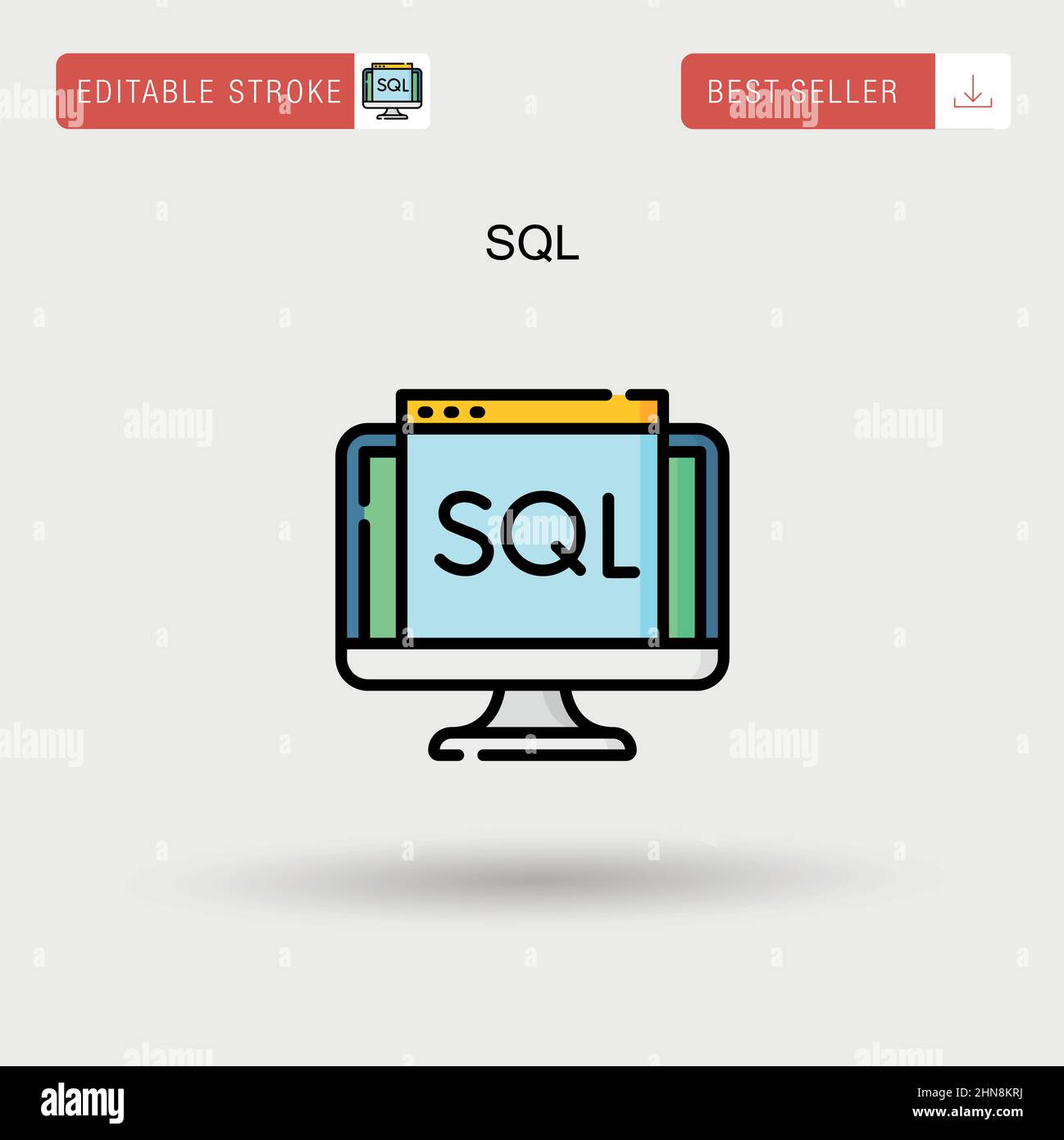 Icône de vecteur simple SQL. Illustration de Vecteur
